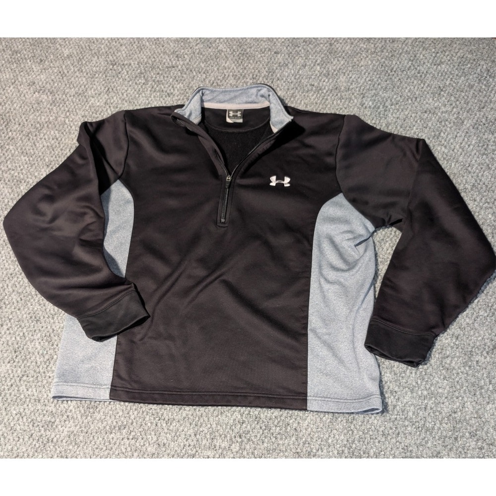 Under Armour All Season Gear 1/4‎ Zip Mock Neck Black/Gray Pullover Size Medium